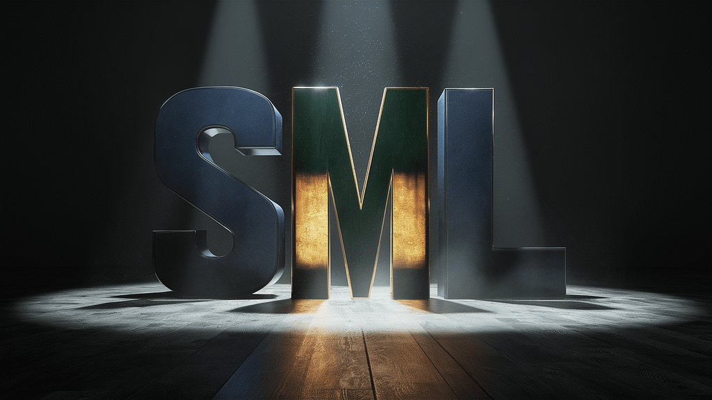 Bokstäverna S, M och L på en scen